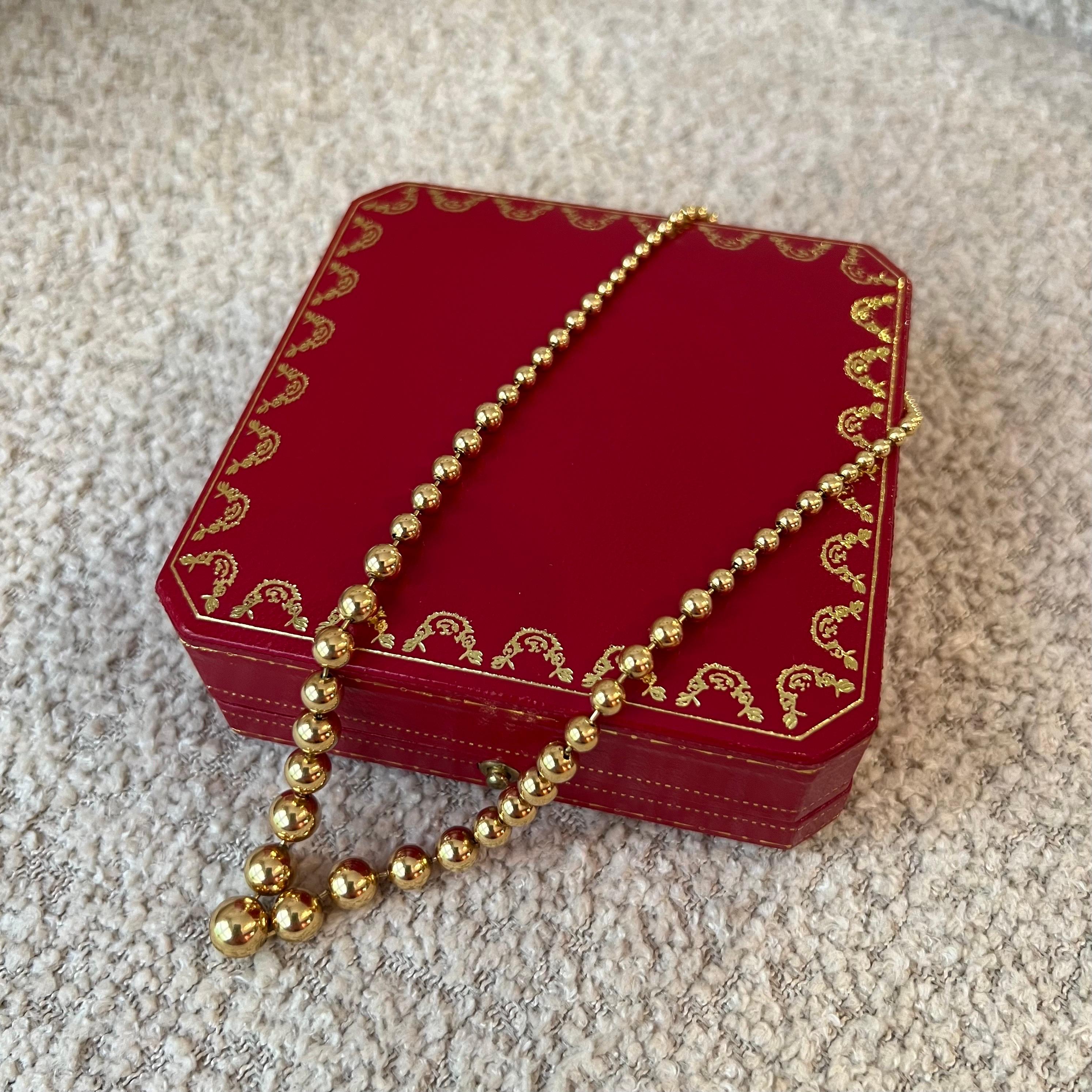 Cartier 18 Karat Yellow Gold Perles de Diamants Necklace 4