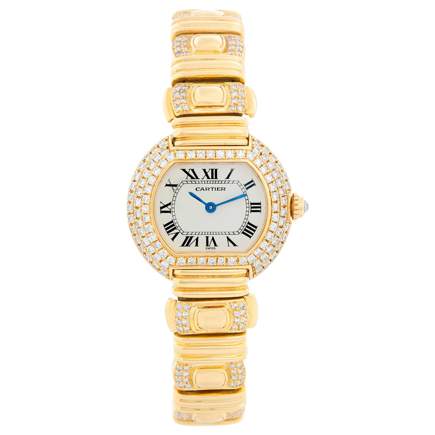 Cartier 18 Karat Yellow Gold Quartz Ellipse Ladies Watch / Bracelet at ...