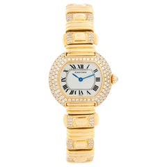 Vintage Cartier 18 Karat Yellow Gold Quartz Ellipse Ladies Watch / Bracelet