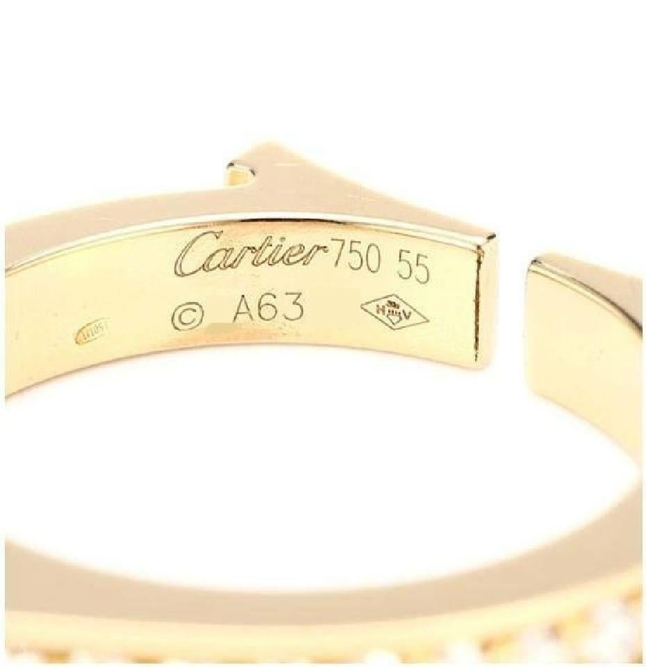 Cartier 18 Karat Yellow Gold Ring with Diamonds For Sale 2