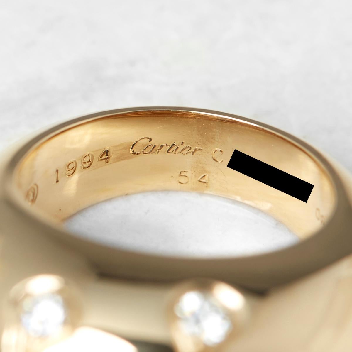 Cartier 18 Karat Yellow Gold Round Brilliant Cut Diamond Bombe Ring 4