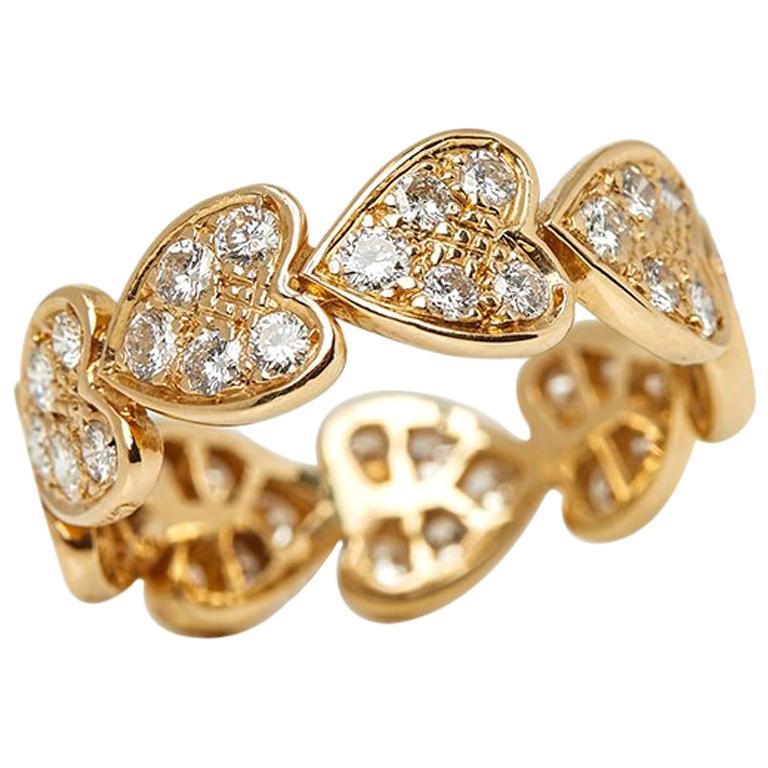 Cartier C Heart of Cartier Diamond Yellow Gold Ring at 1stdibs