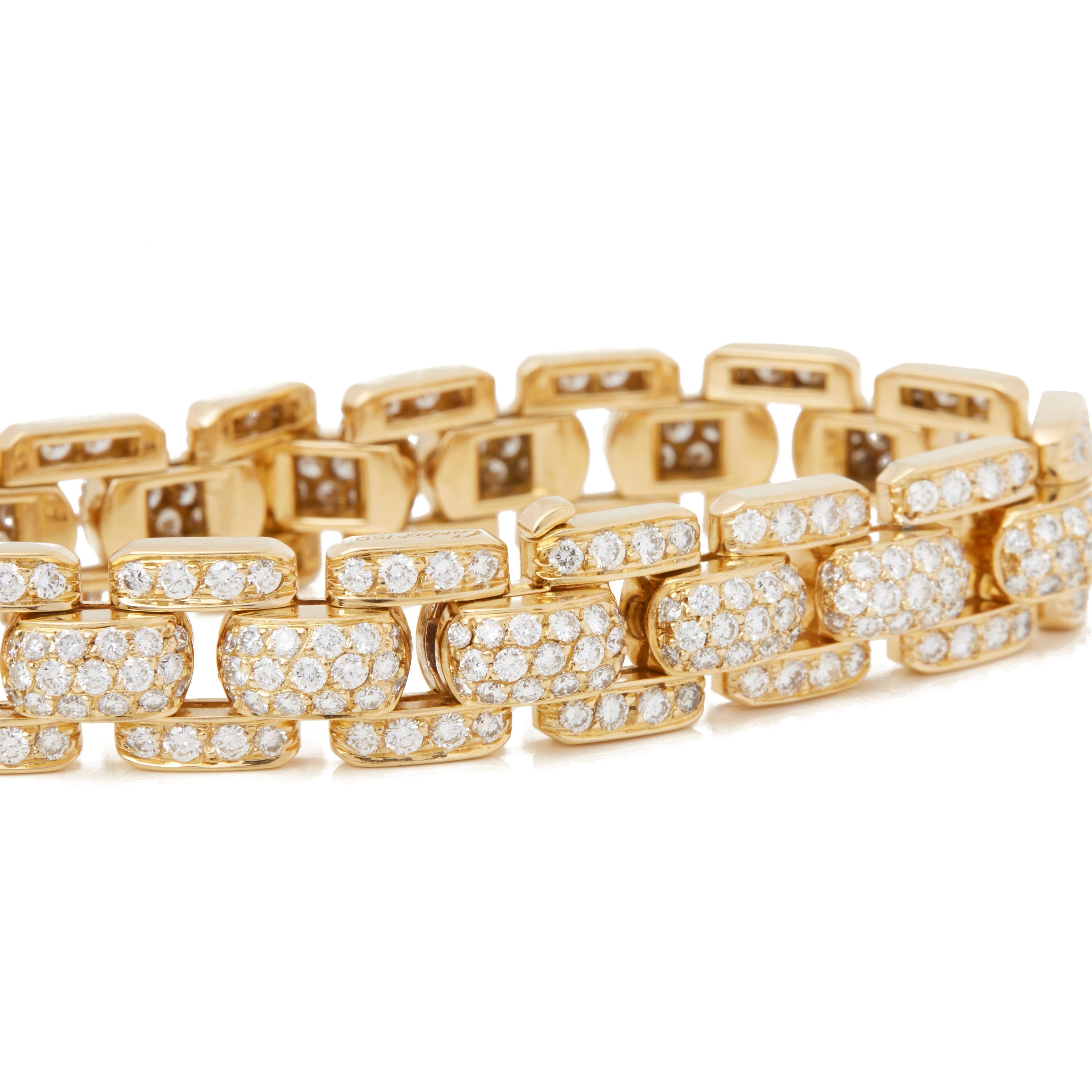 Code: COM2187
Brand: Cartier
Description: 18k Yellow Gold Diamond Link Bracelet
Accompanied With: Presentation Box
Gender: Ladies
Bracelet Length: 18.5cm
Bracelet Width: 1.1cm
Clasp Type: Push Button
Condition: 8.5
Material: Yellow Gold
Total