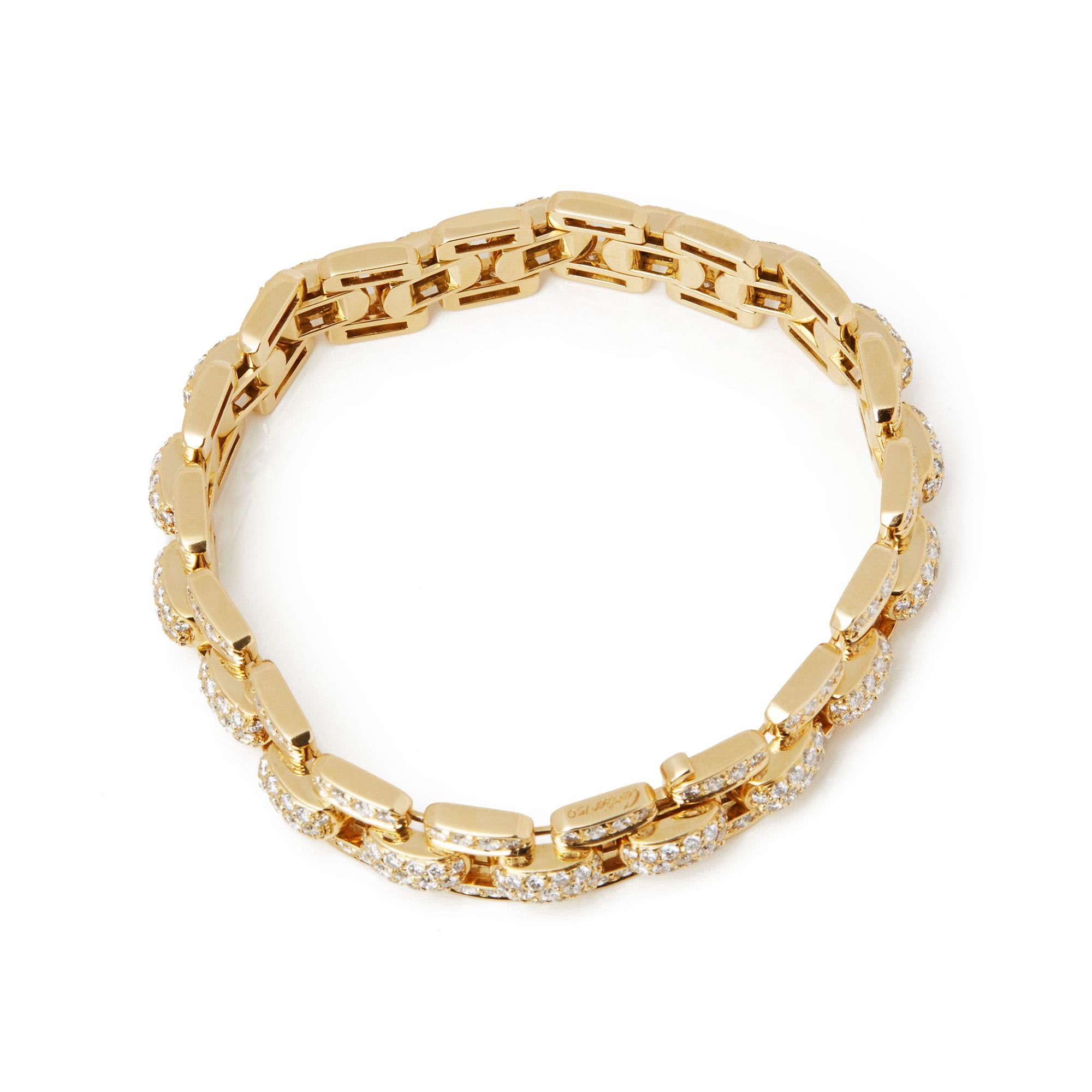 Cartier 18 Karat Yellow Gold Round Cut Diamond Link Bracelet In Excellent Condition In Bishop's Stortford, Hertfordshire