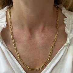Cartier 18 Karat Yellow Gold Santos Dumont Link Necklace Box Papers