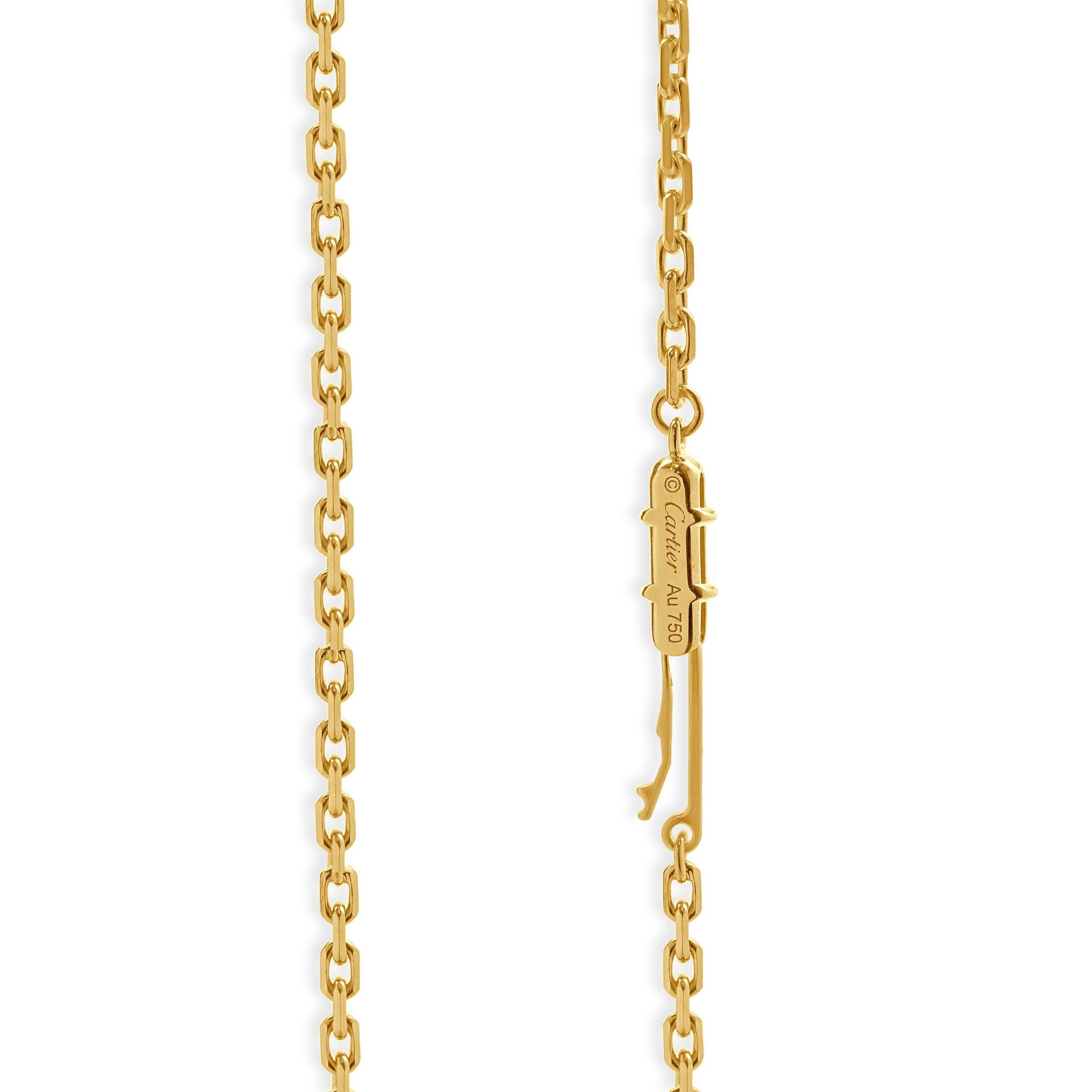 Women's Cartier 18 Karat Yellow Gold Skeleton Panther Necklace