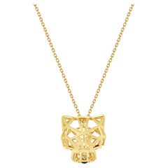 Cartier 18 Karat Yellow Gold Skeleton Panther Necklace