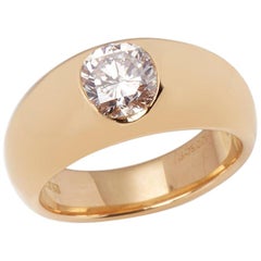Cartier 18 Karat Gelbgold Solitär 1::01 Karat Diamant Dome Ring