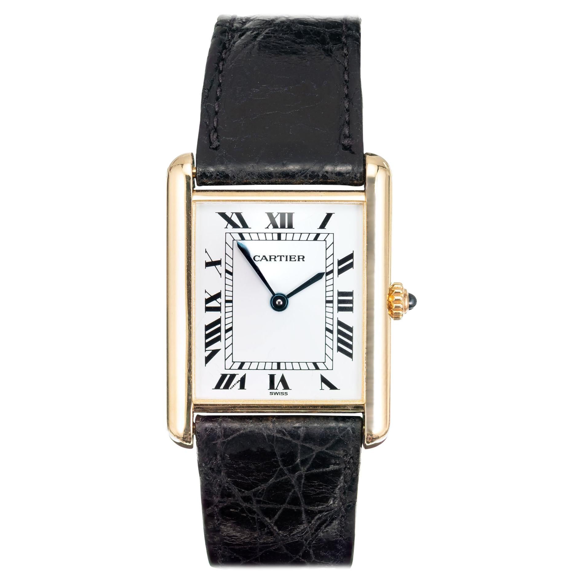 Cartier 18 Karat Yellow Gold Tank Louis Wristwatch