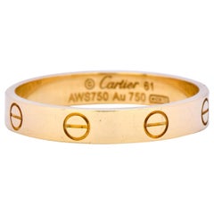 Cartier 18 Karat Yellow Gold Unisex Love Band Ring