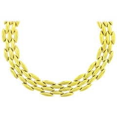 Cartier 18 Karat Yellow Gold Vintage 3-Row Choker Necklace