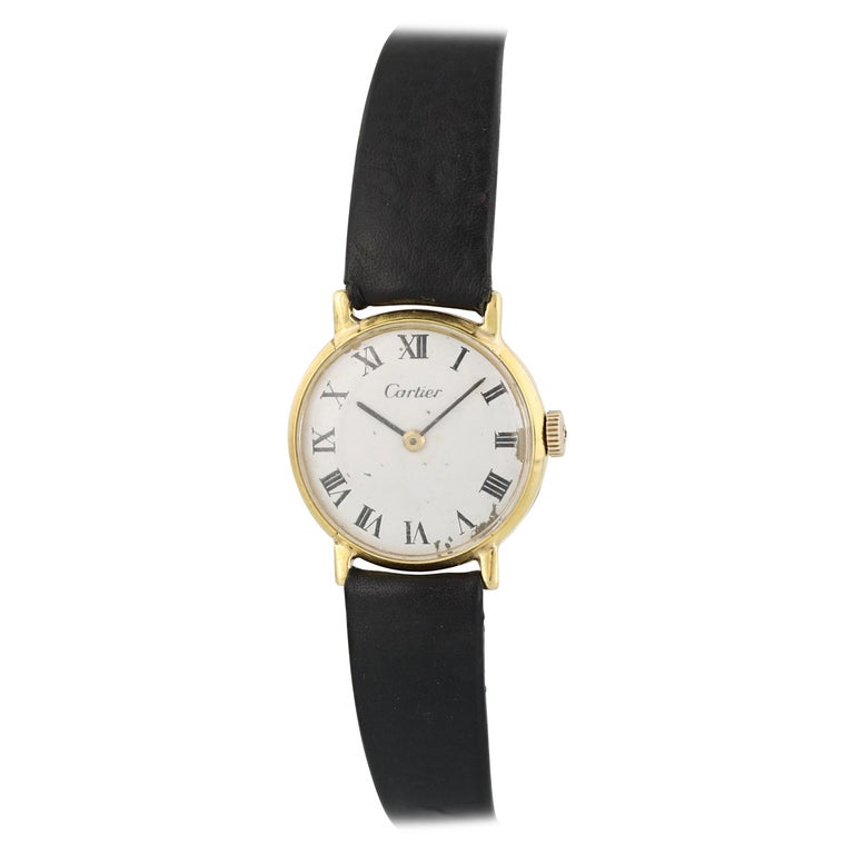 Cartier 18 Karat Yellow Gold Vintage Ladies Watch For Sale At 1stdibs
