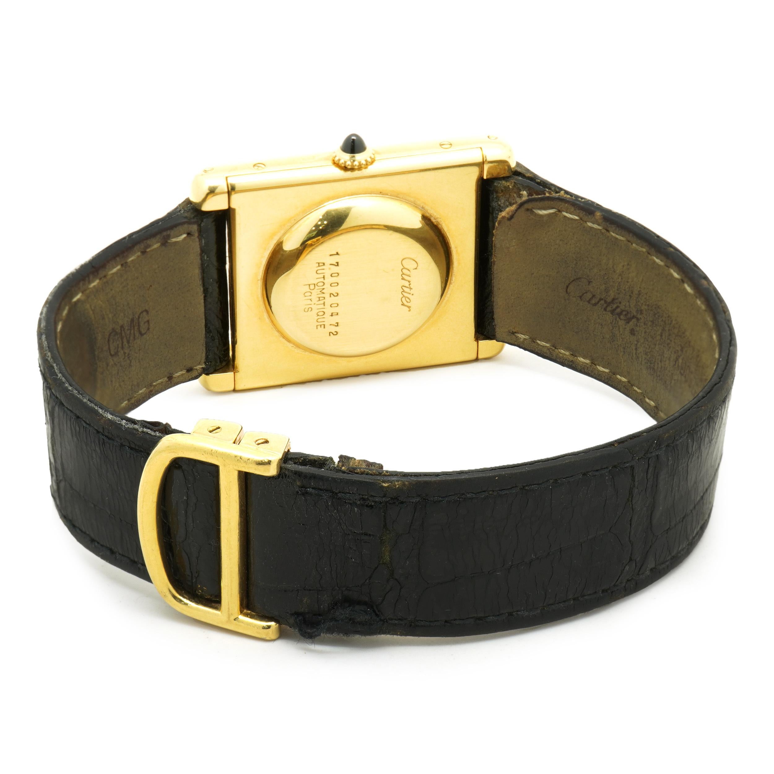 Cartier Vintage Tank Large en or jaune 18 carats Excellent état - En vente à Scottsdale, AZ