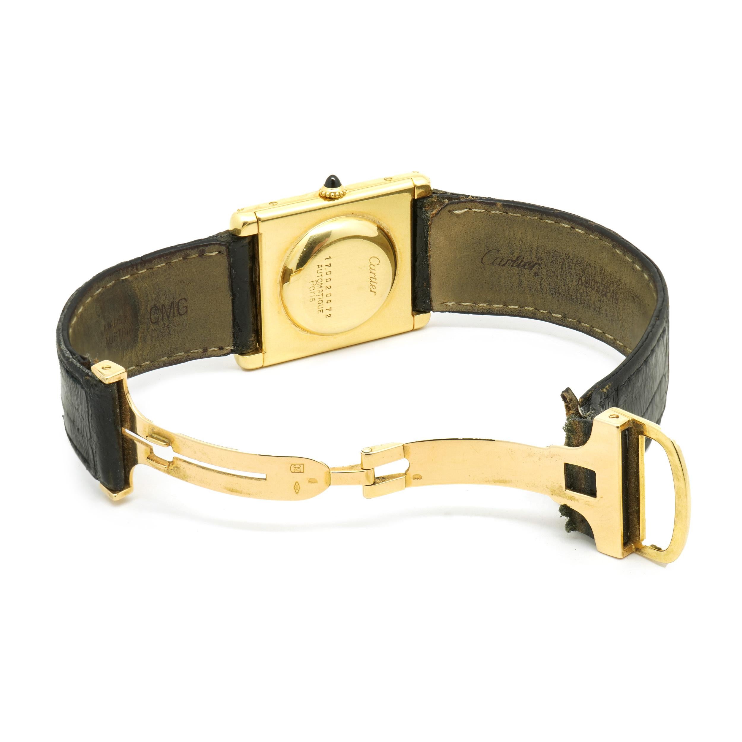 Cartier Vintage Tank Large en or jaune 18 carats Unisexe en vente