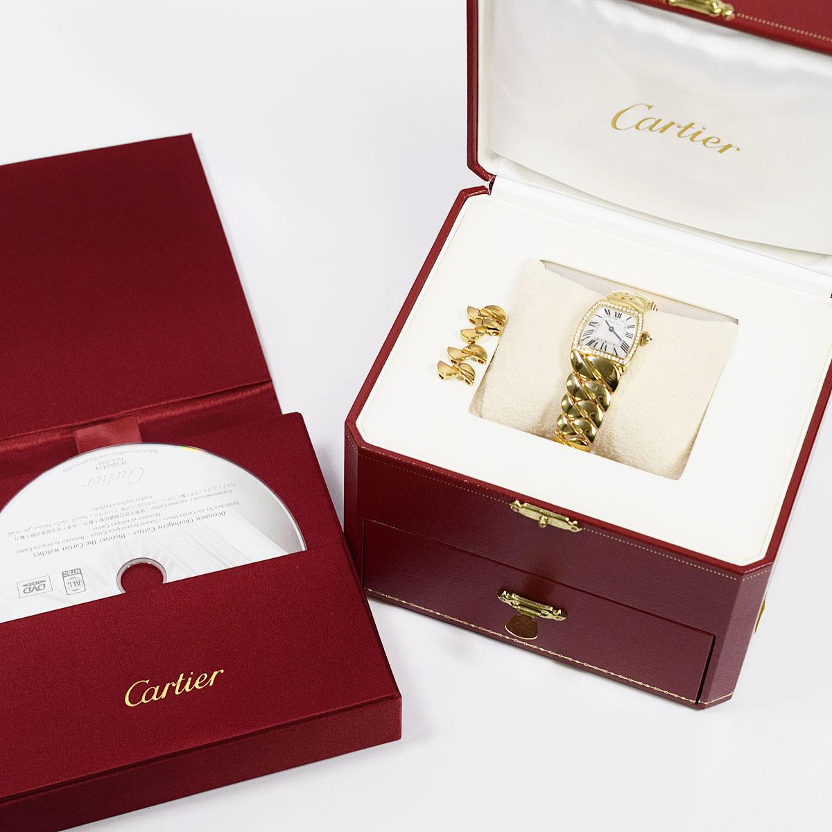 Women's Cartier 18 Karat Yellow Gold WE60040H La Dona Diamond Bezel Watch