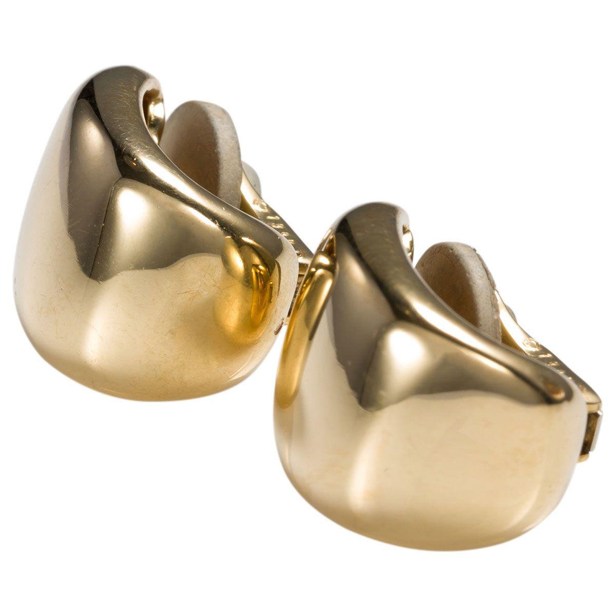 Contemporary Cartier 18 Karat Yellow Gold Wide Half Hoop Clip on Earrings, Circa 1999 For Sale