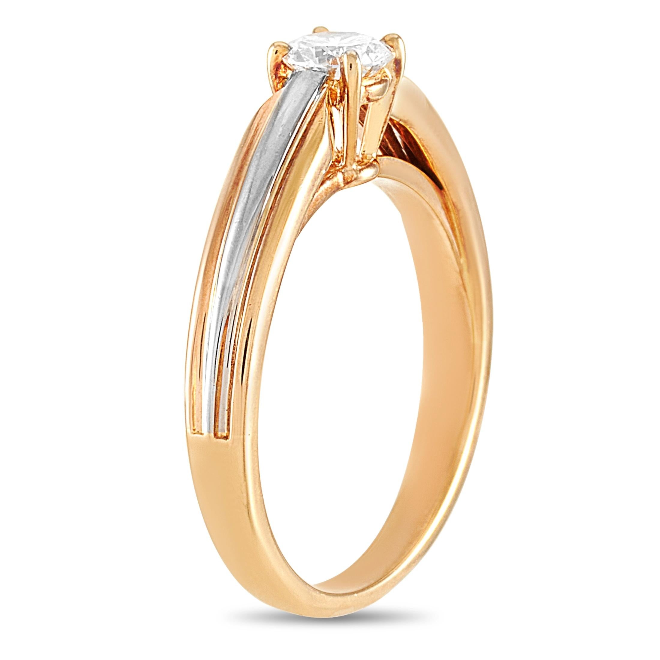 Cartier 18 Karat Yellow, White and Rose Gold 0.30 Carat Diamond