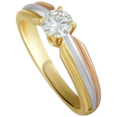 diamond cartier ring engagement solitaire gold karat rose yellow rings jewelry band