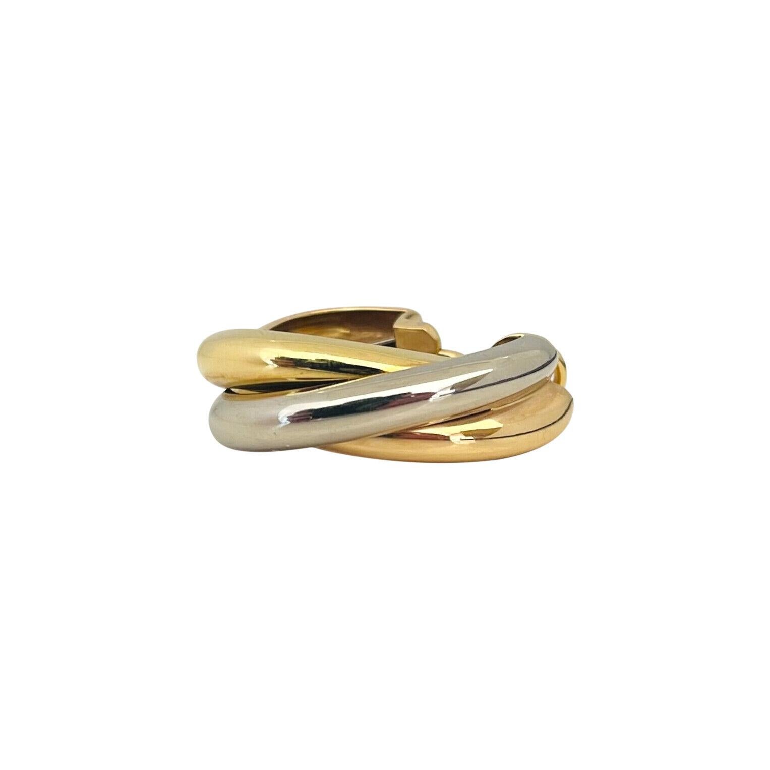 Cartier 18k Gelb Weiß und Rose Gold 19,2g Trinity Hoop Ohrringe 1,25