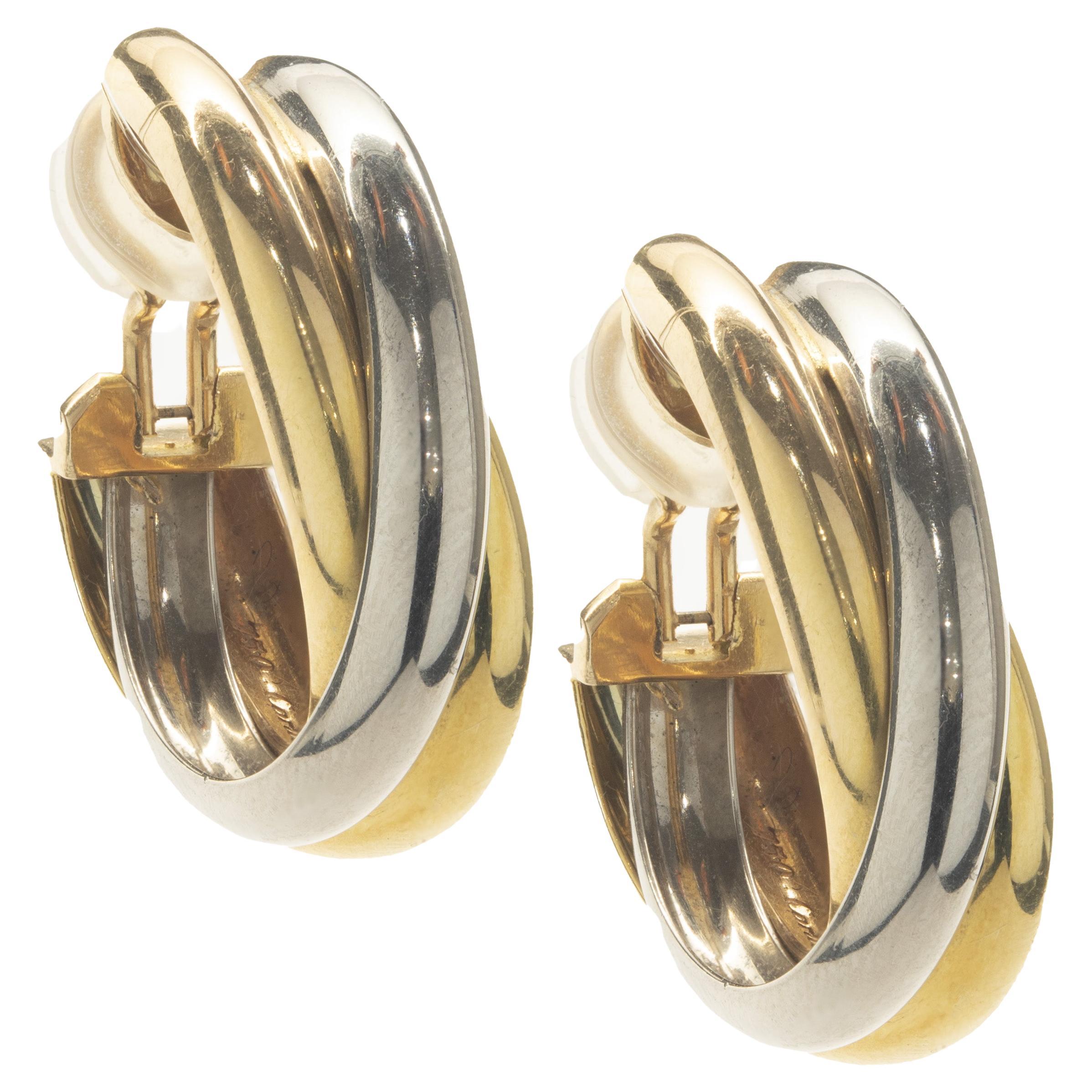 Cartier Trinity Medium Hoop Gold Earrings at 1stDibs cartier trinity