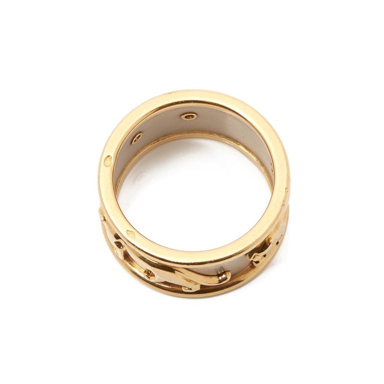 Cartier 18 Karat Yellow and White Gold Men's Panthère Band Ring at
