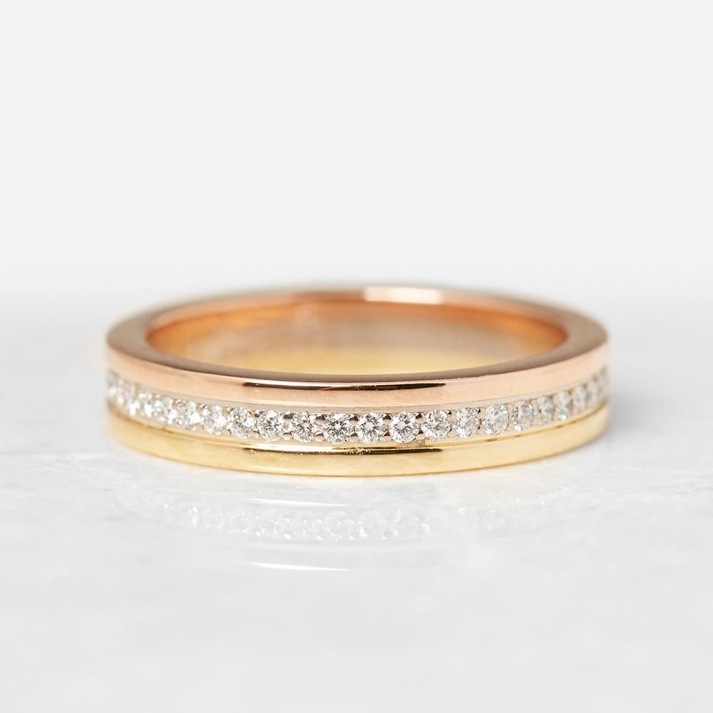 Cartier 18 Karat Yellow White Rose Gold Diamond Eternity Ring In Excellent Condition In Bishop's Stortford, Hertfordshire