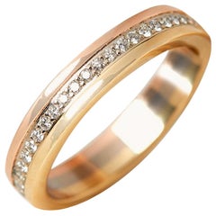 Cartier 18 Karat Yellow White Rose Gold Diamond Eternity Ring
