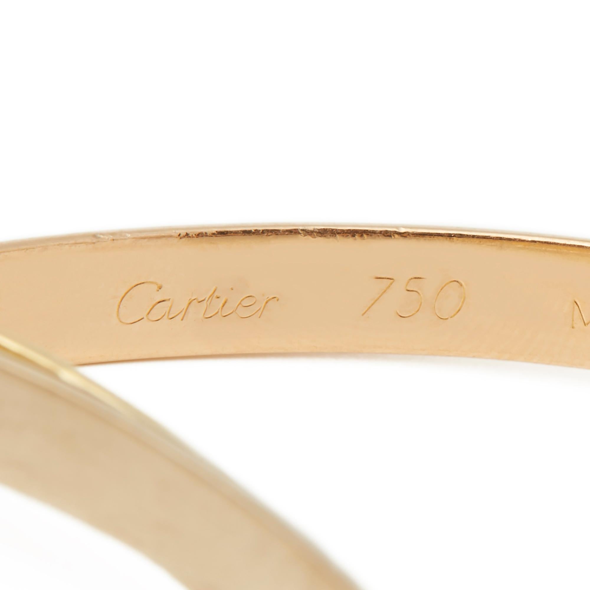 Women's Cartier 18 Karat Yellow, White & Rose Gold Medium Trinity Bangle Bracelet