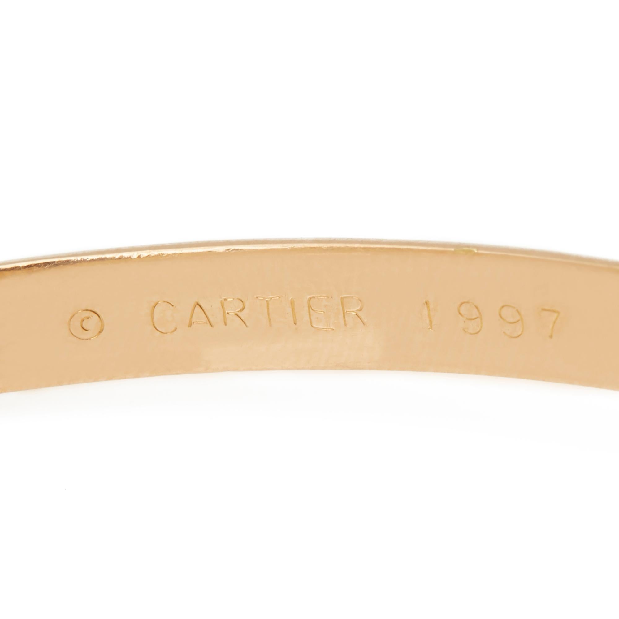 Cartier 18 Karat Yellow, White and Rose Gold Medium Trinity Bangle Bracelet 3