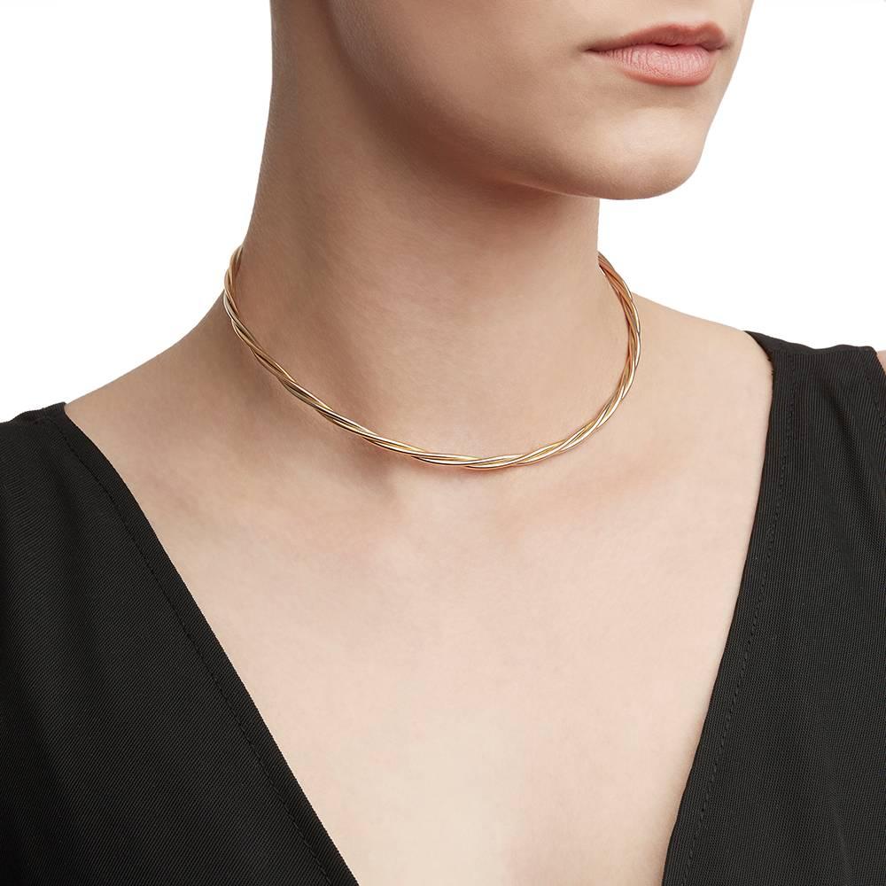 Women's Cartier 18 Karat Yellow, White & Rose Gold Trinity Collar Necklace