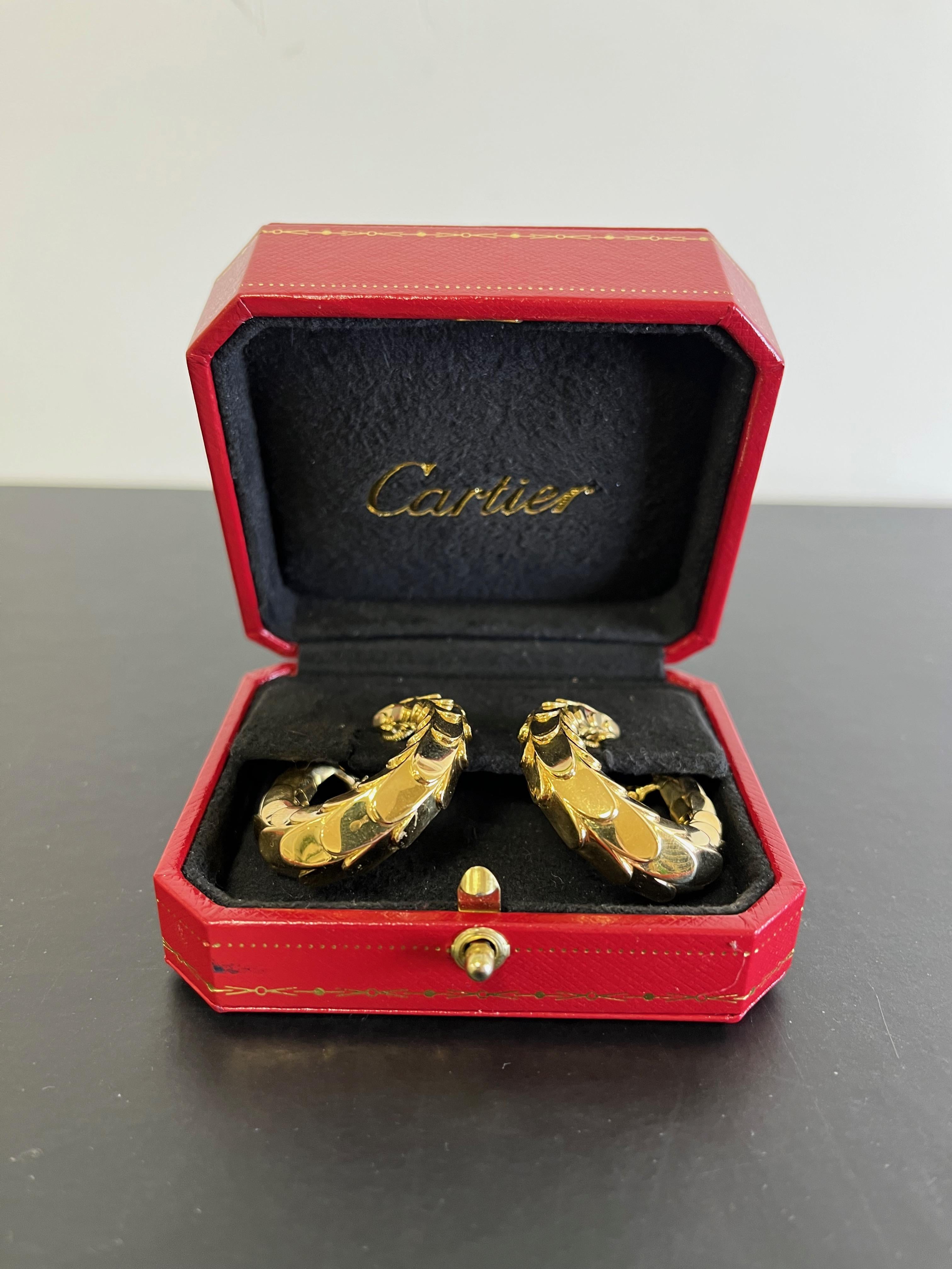 Cartier: 18 Kt. Gelbgold-Ohrringe 1980 ca. 1