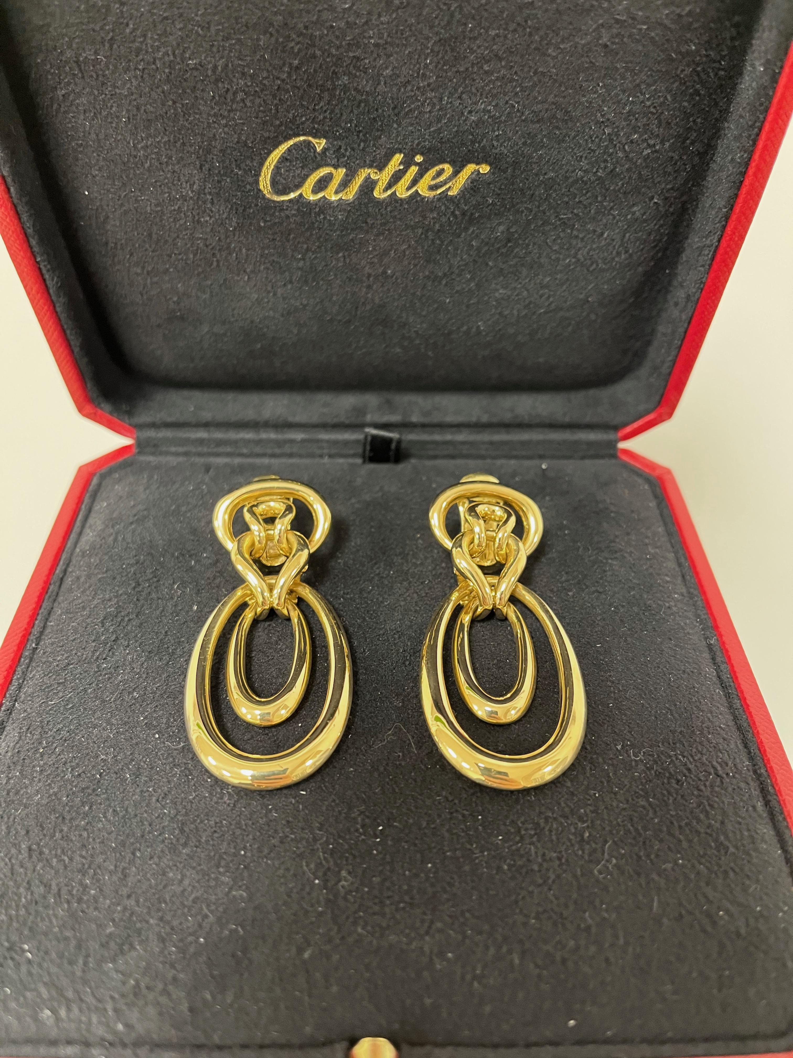 Cartier 18 Kt. Yellow Gold Earrings 1980 ca. 1