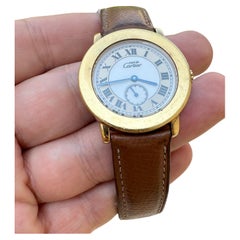 Cartier 1810 1 Must de Cartier Silver 925 Gold Plated Swiss Wristwatch