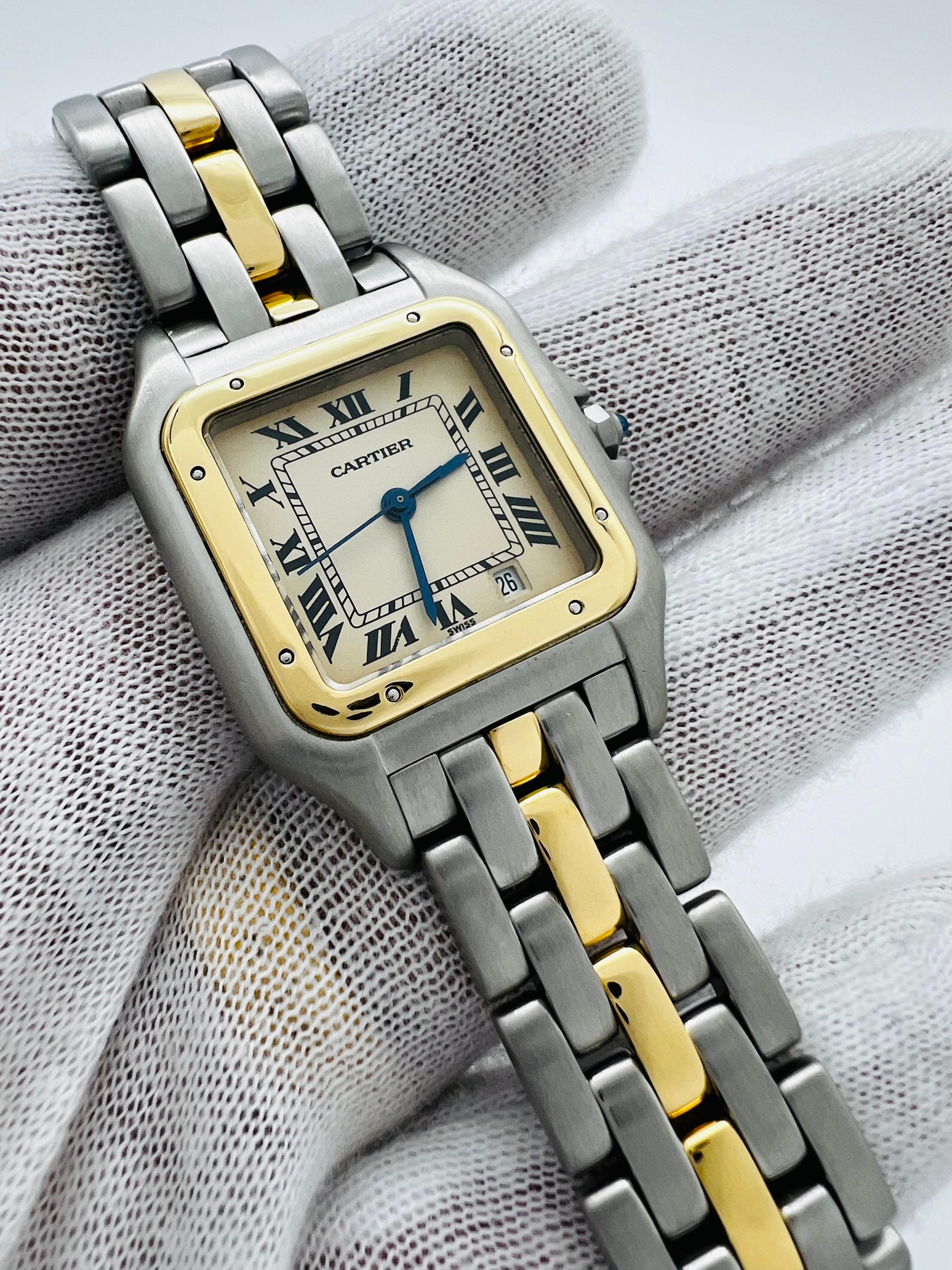 Cartier 187949 Panthere One Row 18K Yellow Gold Stainless Steel Midsize 5