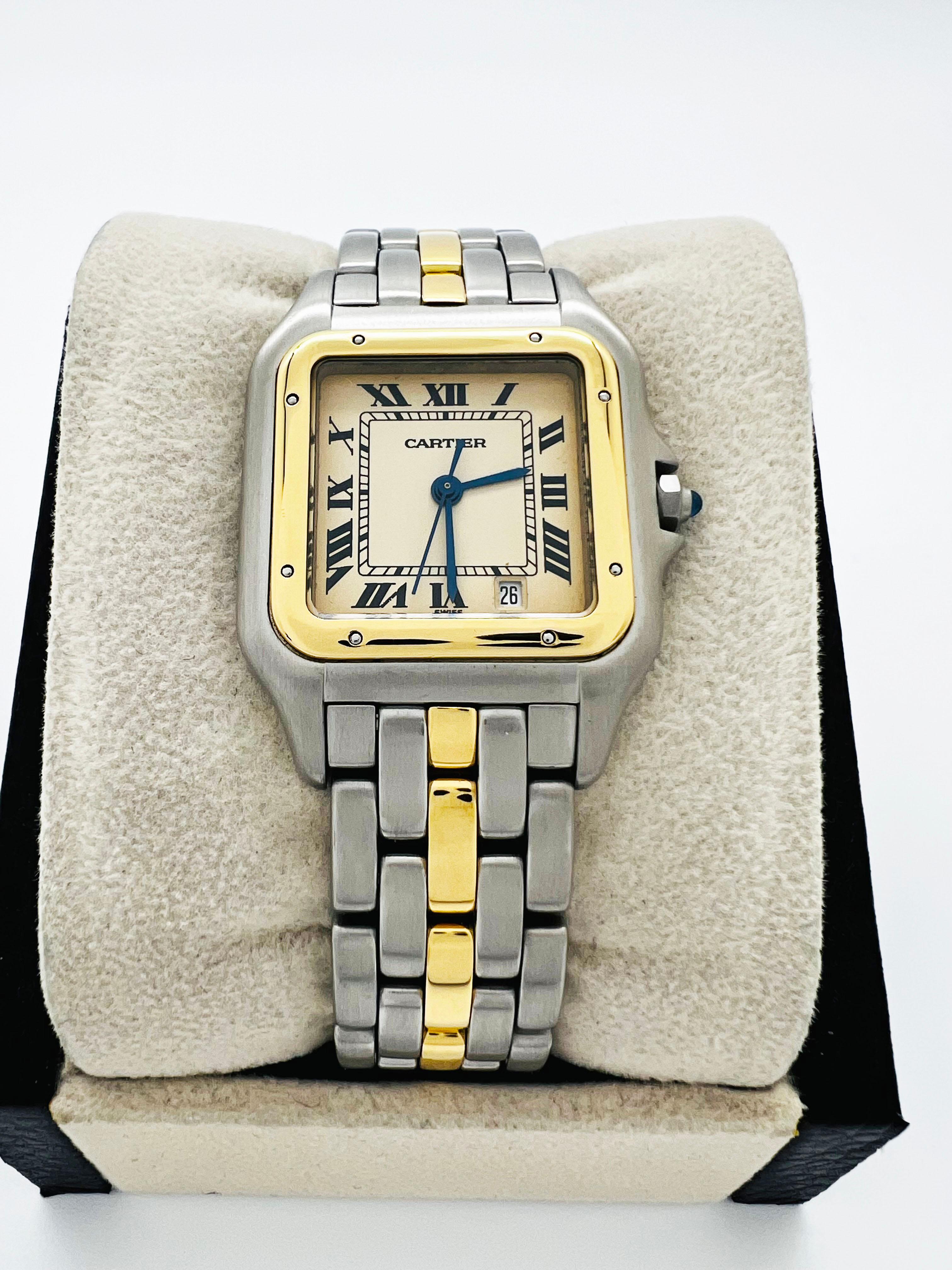 Cartier 187949 Panthere One Row 18K Yellow Gold Stainless Steel Midsize 2
