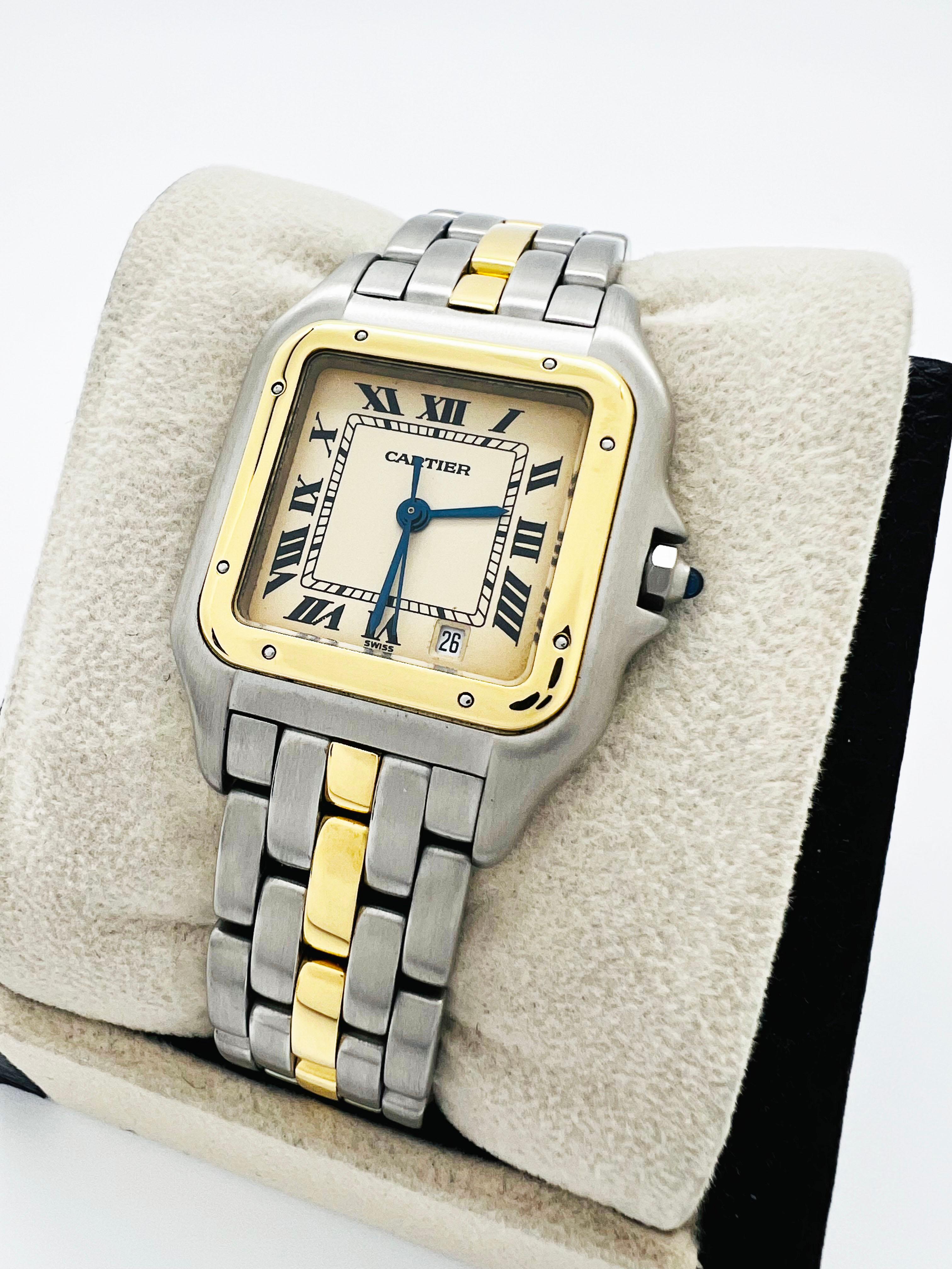 Cartier 187949 Panthere One Row 18K Yellow Gold Stainless Steel Midsize 3