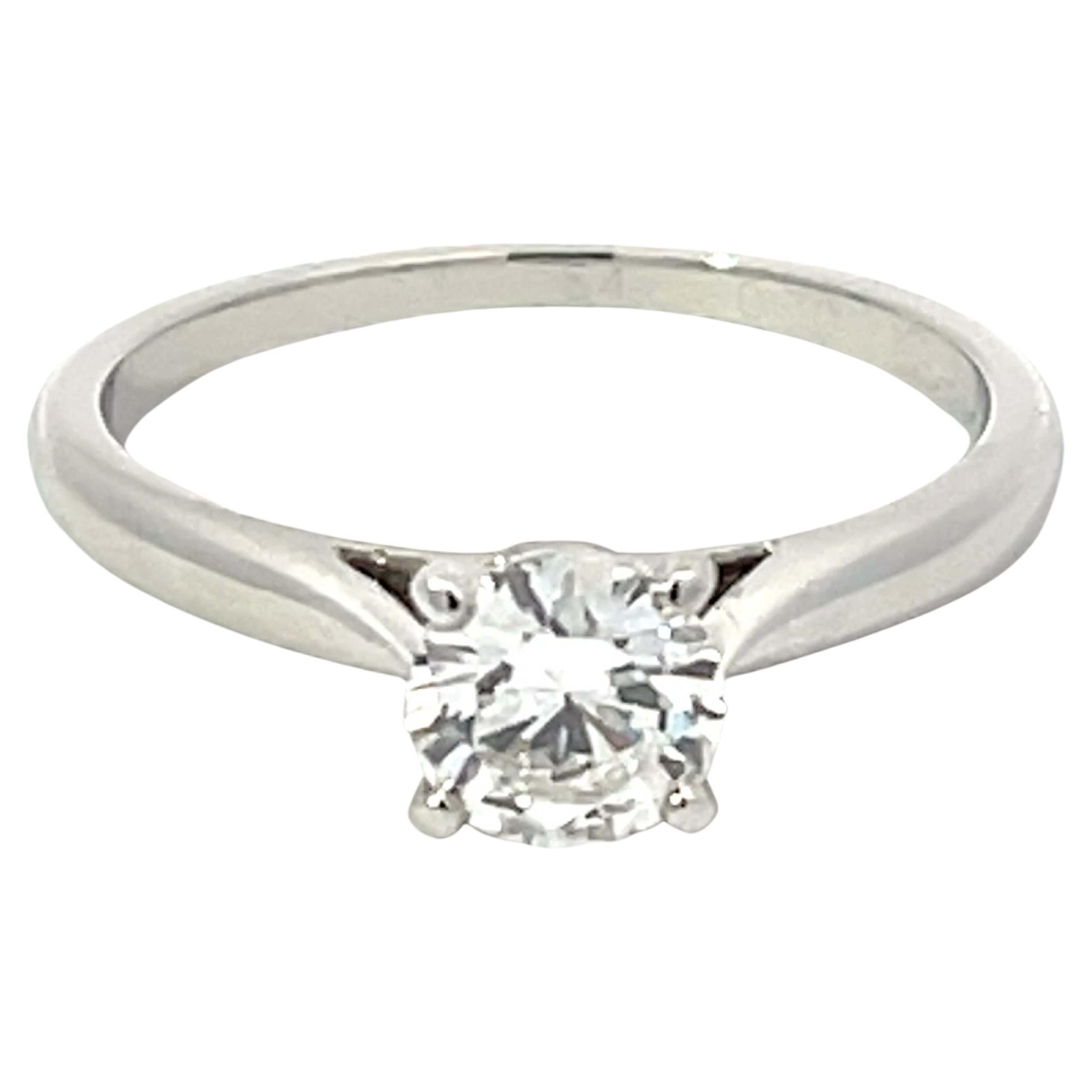 Cartier 1894 Solitaire Diamond Engagement Ring in Platinum, G VS2 For Sale