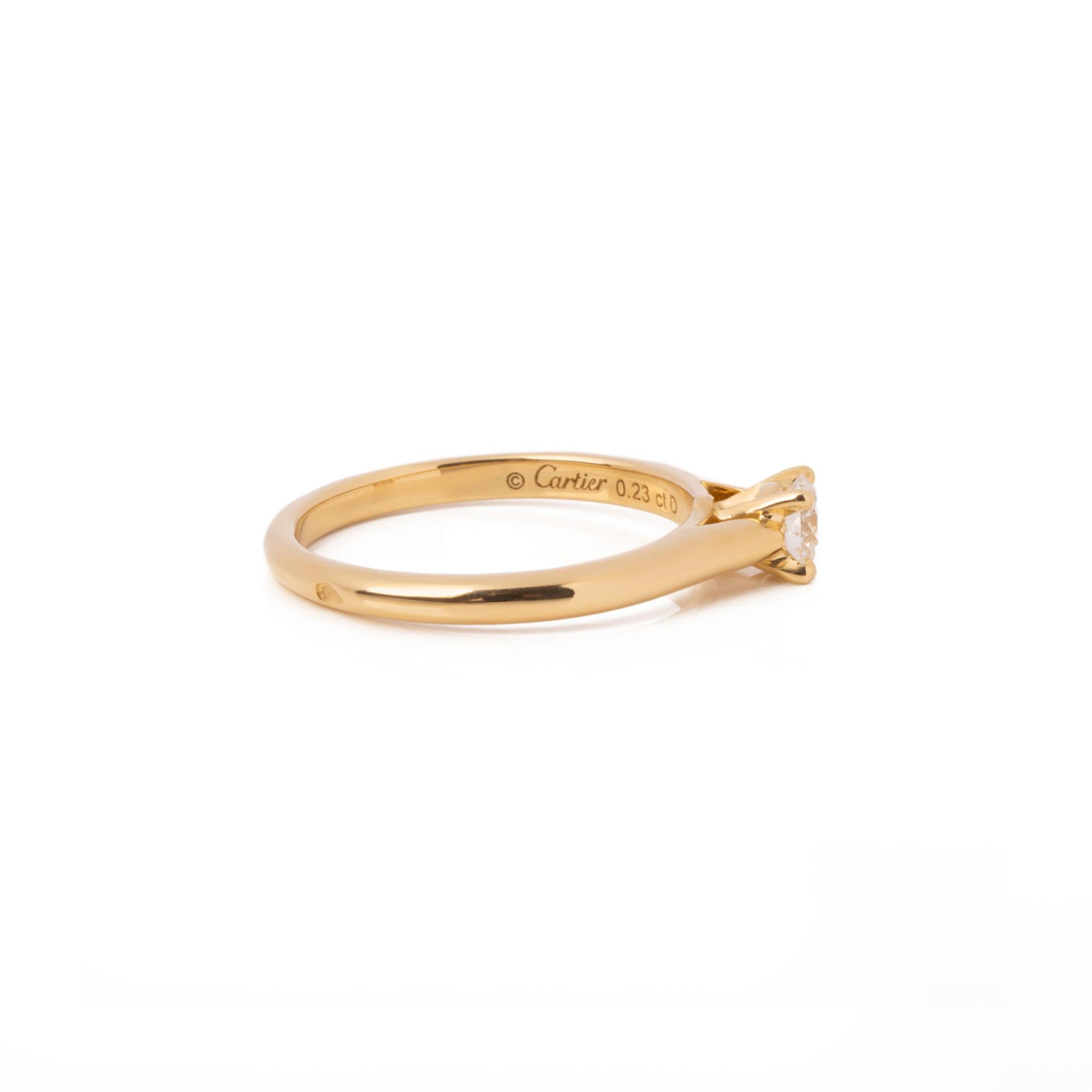 Round Cut Cartier 1895 0.23ct Solitaire Ring