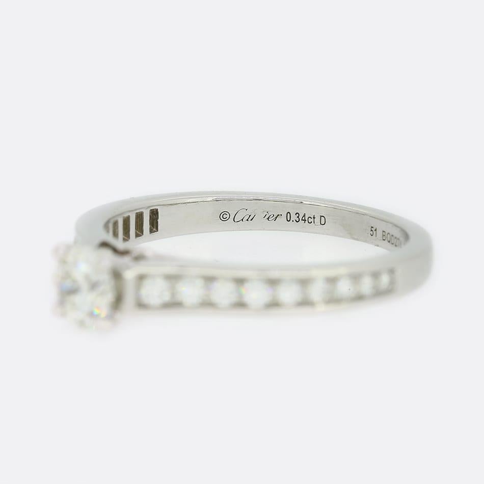 Brilliant Cut Cartier 1895 0.34 Carat Diamond Engagement Ring
