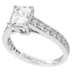 Retro Cartier 1895 1.03 Carats Radiant Cut Diamond Solitaire Engagement Ring