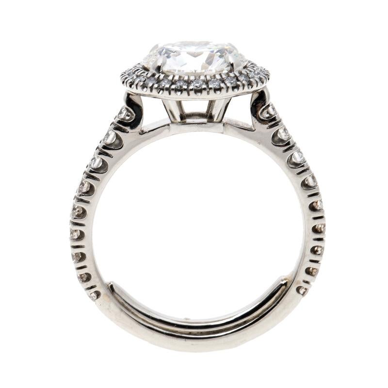 Cartier 1895 Destinee 2.08ct Diamond Solitaire Platinum Engagement Ring Size 51 Damen