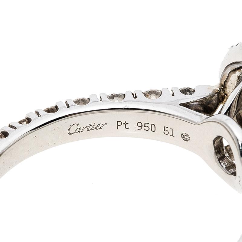Cartier 1895 Destinee 2.08ct Diamond Solitaire Platinum Engagement Ring Size 51 1