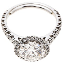 Cartier 1895 Destinee 2.08ct Diamond Solitaire Platinum Engagement Ring Size 51