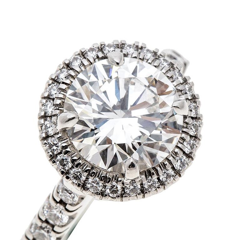Cartier 1895 Destinee 2.08ct Diamond Solitaire Platinum Halo Engagement