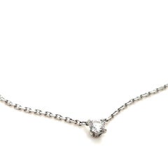 Cartier 1895 Diamond 0.23ct Round Brilliant Cut Pendant and Chain White Gold