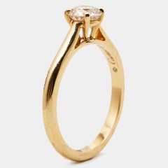 Cartier 1895 Diamond 18k Yellow Gold Solitare Ring Size 51