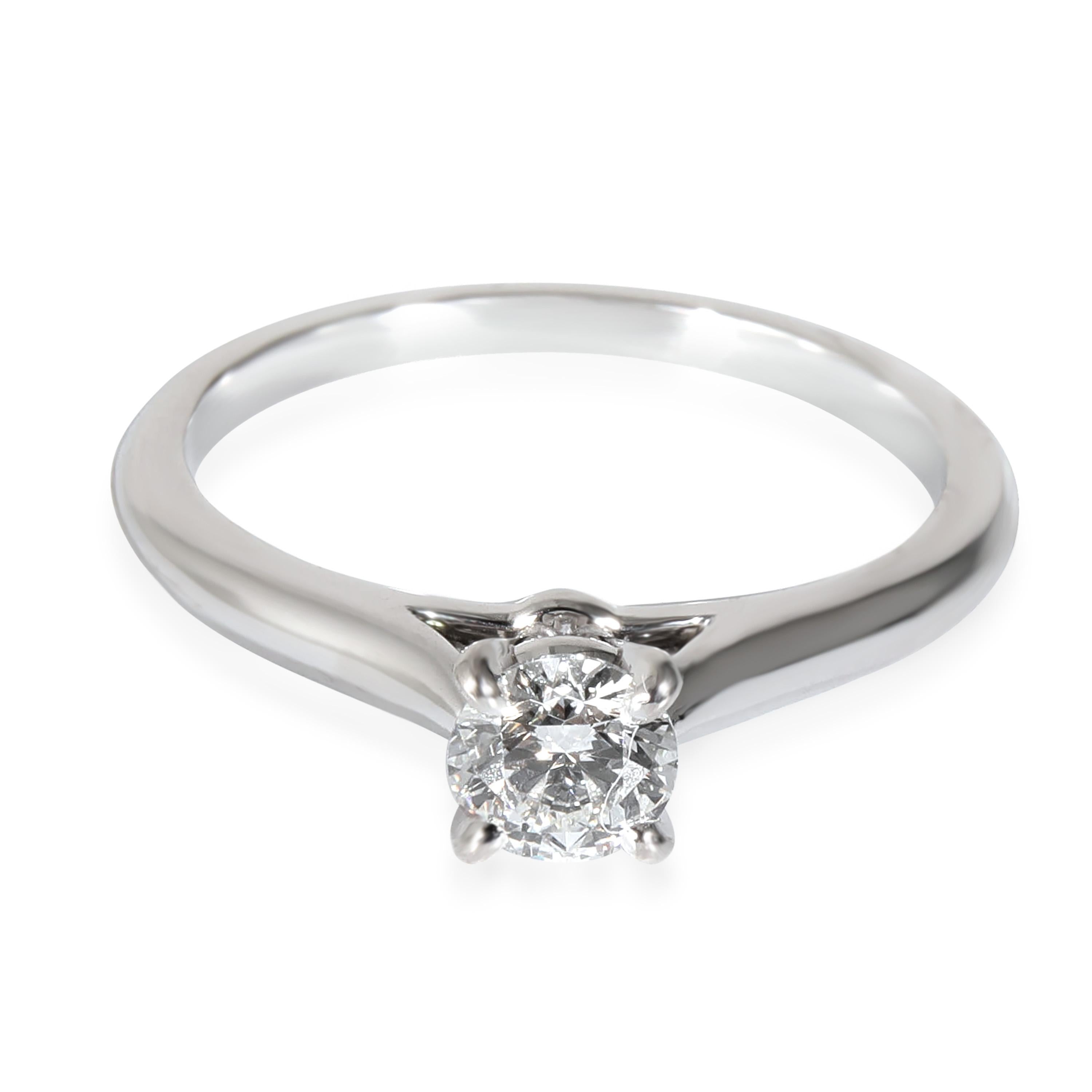 Women's or Men's Cartier 1895 Diamond Engagement Ring in  Platinum E VS2 0.31 CTW For Sale