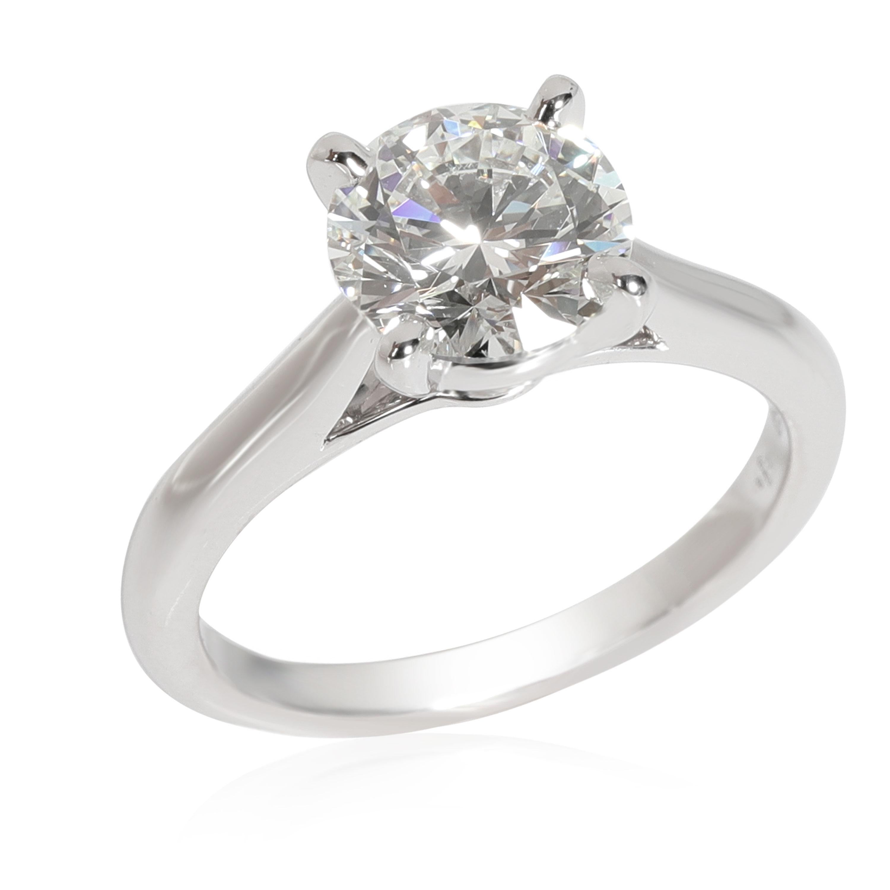 Cartier 1895 Verlobungsring aus Platin mit Diamant G VS2 1,38 Karat (Rundschliff)