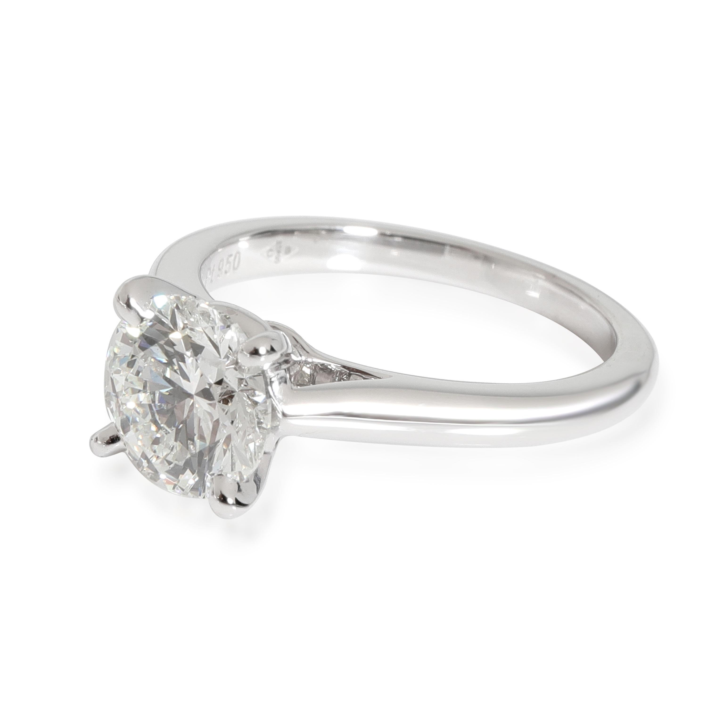 Cartier 1895 Verlobungsring aus Platin mit Diamant G VS2 1,38 Karat im Zustand „Hervorragend“ in New York, NY