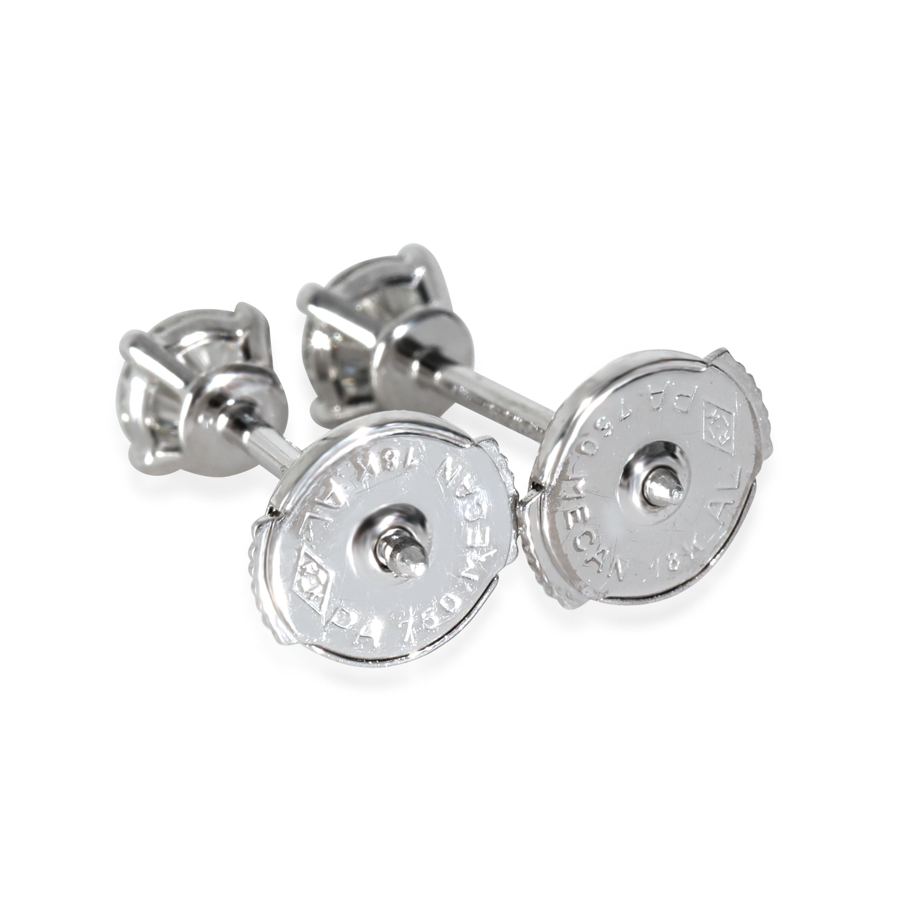 Cartier 1895 Diamond Solitaire Earring, .46 Ctw. H VS1 In Good Condition In New York, NY